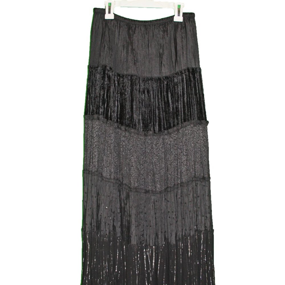 Women's Chico's Long Black Peasant Party Skirt New with Tags Size S